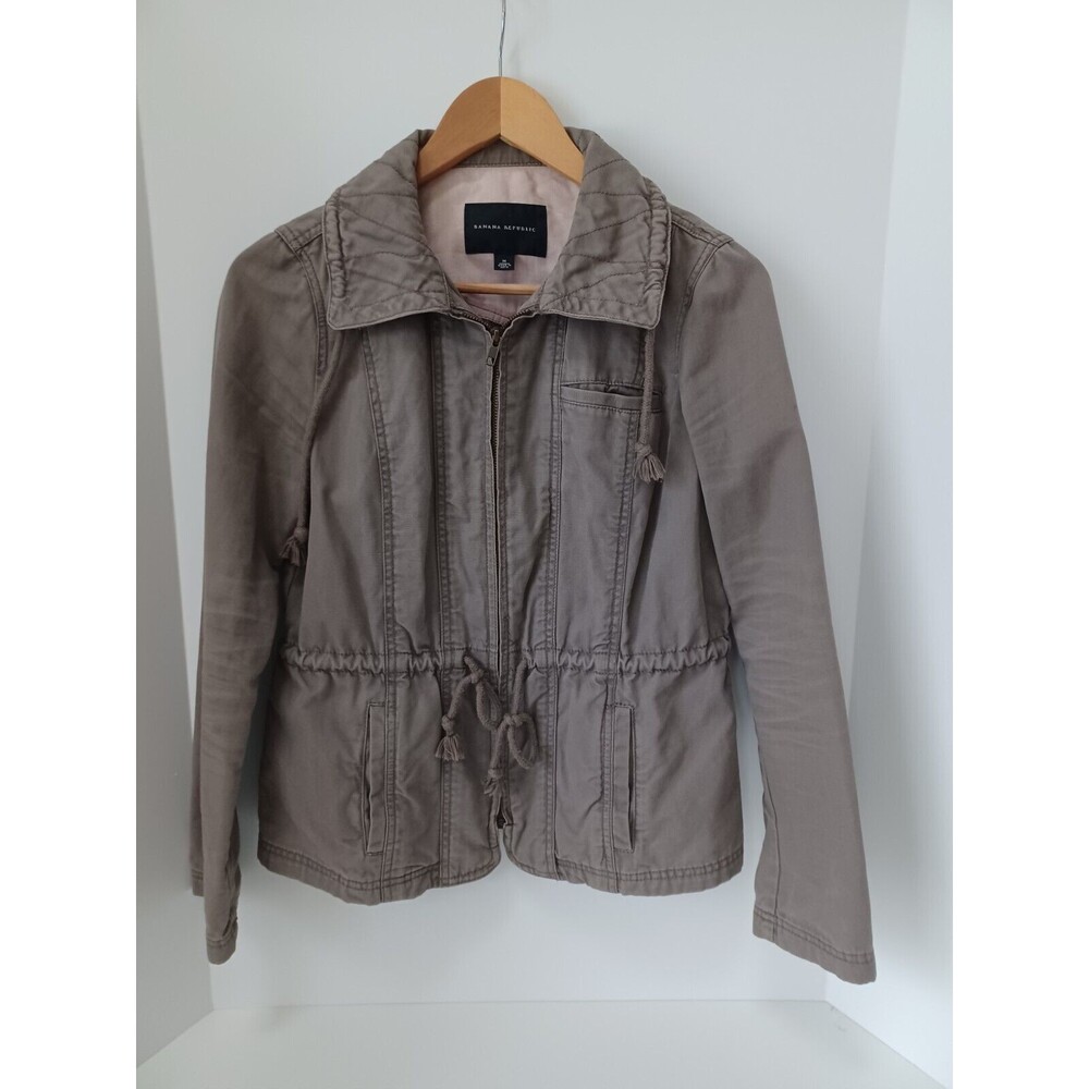 Casual Drawstring Waist Jacket - Taupe